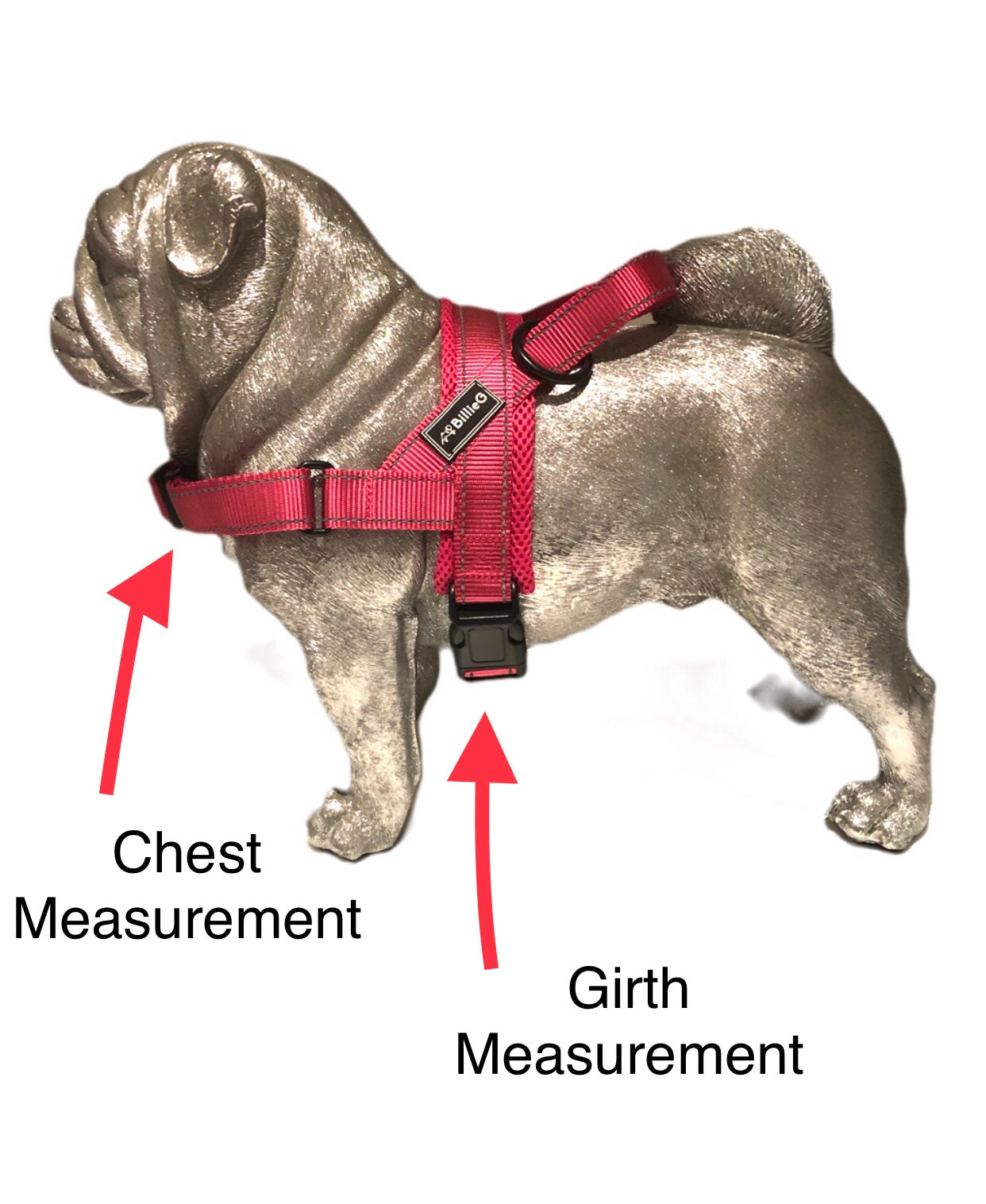 BillieG stylish easy fit, no pull, adjustable multipurpose quick release dog harness