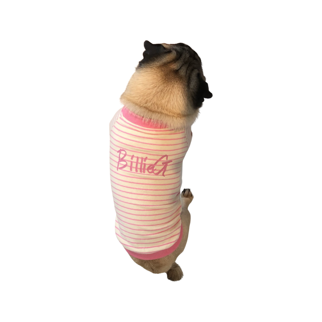 BillieG Striped Tee - Pink & White