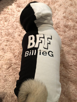 BFF 2 Tone Dog Hoodie - Black & White